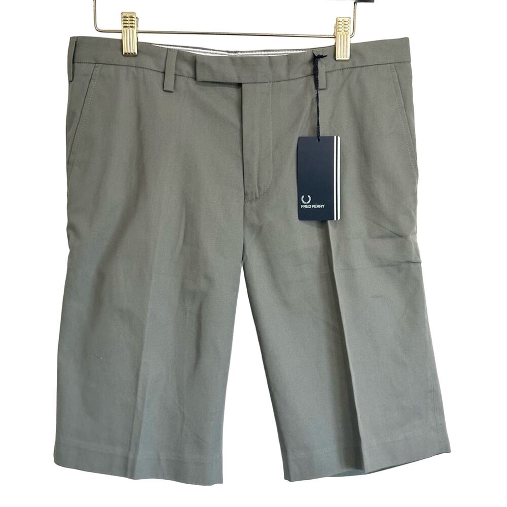 Fred Perry Plain City Chino Shorts In Gray Drizzle Size 30 NWT $109